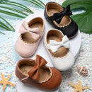 KIDSUN Baby-Freizeitschuhe, Kleinkind, Bowknot, rutschfest, Gummi, weiche Sohle, flach, PU, ​​erste Wanderer, Neugeborene, Schleife, Dekoration, Mary Janes