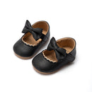KIDSUN Baby-Freizeitschuhe, Kleinkind, Bowknot, rutschfest, Gummi, weiche Sohle, flach, PU, ​​erste Wanderer, Neugeborene, Schleife, Dekoration, Mary Janes