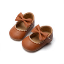 KIDSUN Baby-Freizeitschuhe, Kleinkind, Bowknot, rutschfest, Gummi, weiche Sohle, flach, PU, ​​erste Wanderer, Neugeborene, Schleife, Dekoration, Mary Janes
