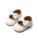 KIDSUN Baby-Freizeitschuhe, Kleinkind, Bowknot, rutschfest, Gummi, weiche Sohle, flach, PU, ​​erste Wanderer, Neugeborene, Schleife, Dekoration, Mary Janes
