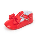 Neugeborene Babyschuhe Baby Jungen Mädchen Schuhe Mädchen Klassische Bowknot Gummisohle Anti-Rutsch PU Kleid Schuhe Erste Wanderer Kleinkind Krippe Schuhe