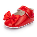 Neugeborene Babyschuhe Baby Jungen Mädchen Schuhe Mädchen Klassische Bowknot Gummisohle Anti-Rutsch PU Kleid Schuhe Erste Wanderer Kleinkind Krippe Schuhe