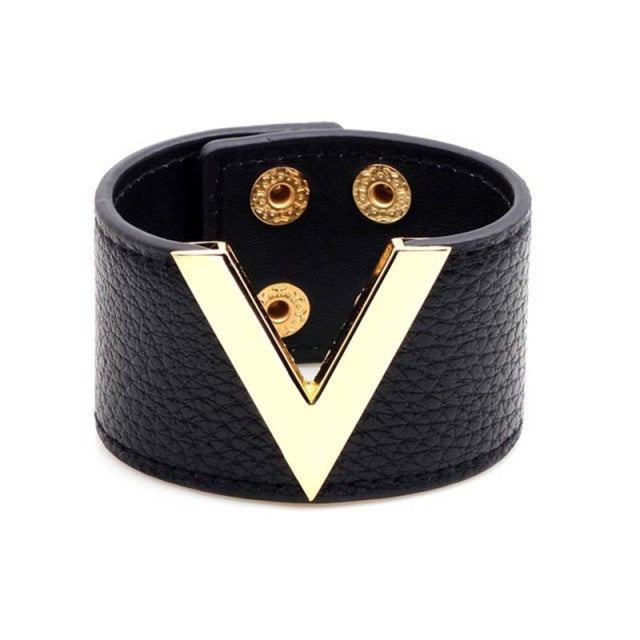 Europe Crack Leather Bracelet For Women Femme All-Match V Word Wide Punk Style Soft Jewellery Cool Wholesale