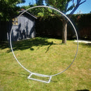 Eisen-Kreis-Hochzeits-Geburtstags-Bogen-Dekorations-Hintergrund-geschmiedete Stützen-im Freienrasen-runder Hintergrund-Hochzeits-Rahmen-Hochzeitsdekor