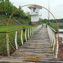 Eisen-Kreis-Hochzeits-Geburtstags-Bogen-Dekorations-Hintergrund-geschmiedete Stützen-im Freienrasen-runder Hintergrund-Hochzeits-Rahmen-Hochzeitsdekor