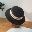 Damen Strohhüte Panama Wide Brim Jazz Hut Sommerhut Damen Sonnenhut Einfacher flacher Hut