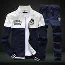 Neue Männer Sets Mode Sporting Full Suit Marke Patchwork Reißverschluss Sweatshirt + Jogginghose Herrenbekleidung 2 Stück Sets Slim Trainingsanzug