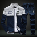 Neue Männer Sets Mode Sporting Full Suit Marke Patchwork Reißverschluss Sweatshirt + Jogginghose Herrenbekleidung 2 Stück Sets Slim Trainingsanzug