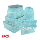 8/6-teiliges Set Reise-Organizer Aufbewahrungstaschen Koffer-Verpackungsset Aufbewahrungskoffer Tragbarer Gepäck-Organizer Kleidung Schuh TidyPouch