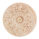 Geschnitzter Altar aus Holz, Wahrsagerei, Pendelbrett, Stern, Sonne, Mond, lasergeschnittene Scheibe, Holzsockel, Untersetzer, Wandschild, Dekoration, sechseckig, spitz