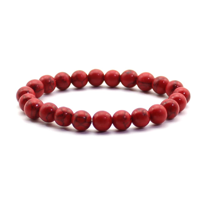 Pulsera de cuentas naturales para hombre, piedra Natural de 8mm, roca de lava, ojo de tigre, ónix negro, cuentas curativas mate, abalorio elástico, joyería de Yoga para mujer