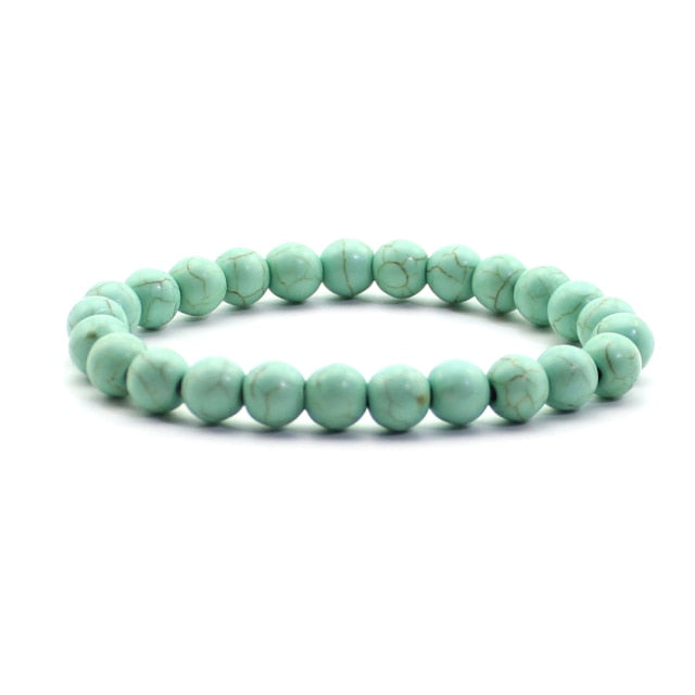 Pulsera de cuentas naturales para hombre, piedra Natural de 8mm, roca de lava, ojo de tigre, ónix negro, cuentas curativas mate, abalorio elástico, joyería de Yoga para mujer