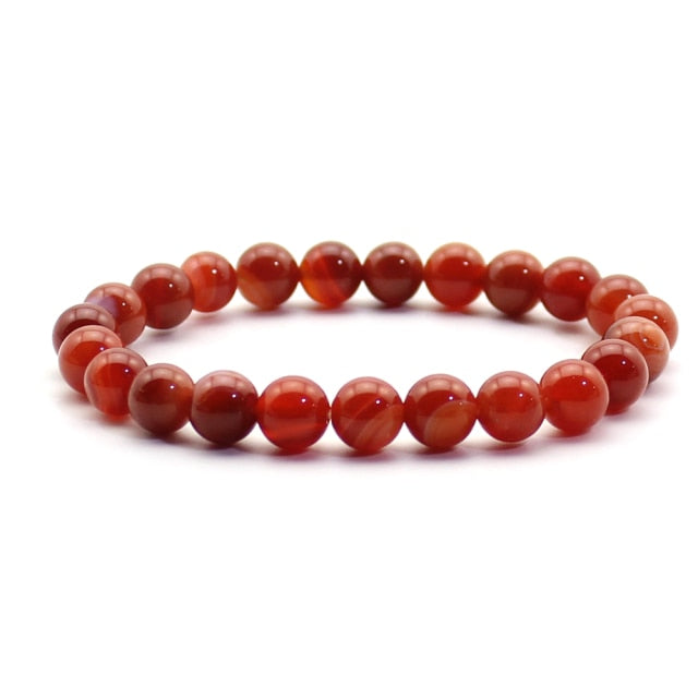 Pulsera de cuentas naturales para hombre, piedra Natural de 8mm, roca de lava, ojo de tigre, ónix negro, cuentas curativas mate, abalorio elástico, joyería de Yoga para mujer