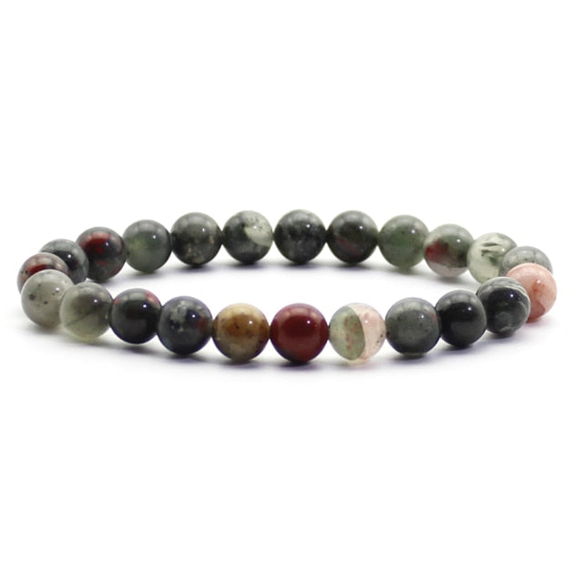 Pulsera de cuentas naturales para hombre, piedra Natural de 8mm, roca de lava, ojo de tigre, ónix negro, cuentas curativas mate, abalorio elástico, joyería de Yoga para mujer