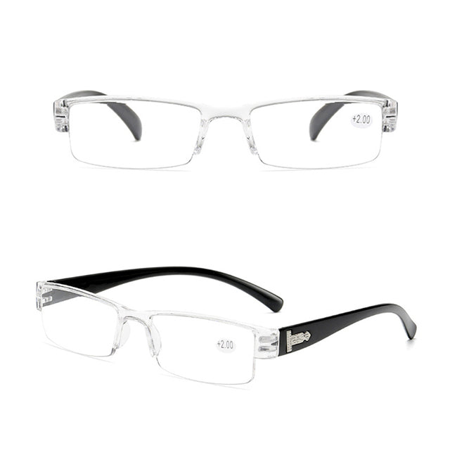 Korean Fashion Reading Glasses Men Women Clear Lens Half Frame Presbyopic Eyewear 1.0 1.5 2.0 2.5 3.0 3.5 4.0 for Reader