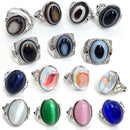 Herren Gothic Evil Eye Ball Design Charm Onyx Licht Ring Punk Finger Zubehör Frauen Edelstahl Mode Kristall Schmuck