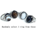 Herren Gothic Evil Eye Ball Design Charm Onyx Licht Ring Punk Finger Zubehör Frauen Edelstahl Mode Kristall Schmuck