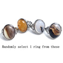 Herren Gothic Evil Eye Ball Design Charm Onyx Licht Ring Punk Finger Zubehör Frauen Edelstahl Mode Kristall Schmuck