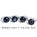 Herren Gothic Evil Eye Ball Design Charm Onyx Licht Ring Punk Finger Zubehör Frauen Edelstahl Mode Kristall Schmuck