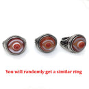 Herren Gothic Evil Eye Ball Design Charm Onyx Licht Ring Punk Finger Zubehör Frauen Edelstahl Mode Kristall Schmuck