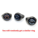 Herren Gothic Evil Eye Ball Design Charm Onyx Licht Ring Punk Finger Zubehör Frauen Edelstahl Mode Kristall Schmuck