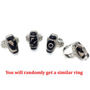 Herren Gothic Evil Eye Ball Design Charm Onyx Licht Ring Punk Finger Zubehör Frauen Edelstahl Mode Kristall Schmuck