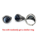 Herren Gothic Evil Eye Ball Design Charm Onyx Licht Ring Punk Finger Zubehör Frauen Edelstahl Mode Kristall Schmuck