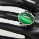 Herren Gothic Evil Eye Ball Design Charm Onyx Licht Ring Punk Finger Zubehör Frauen Edelstahl Mode Kristall Schmuck