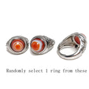 Herren Gothic Evil Eye Ball Design Charm Onyx Licht Ring Punk Finger Zubehör Frauen Edelstahl Mode Kristall Schmuck