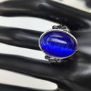 Herren Gothic Evil Eye Ball Design Charm Onyx Licht Ring Punk Finger Zubehör Frauen Edelstahl Mode Kristall Schmuck