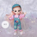 BJD Mini 16 cm Puppe 13 bewegliche Gelenke 1/12 Mehrfarbige Haarprinzessin Puppe und Kleidung können Mädchen DIY Spielzeug Geburtstagsgeschenke verkleiden