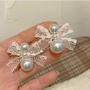 Koreanische Retro Asymmetrische Schmetterling Imitationsperlen Ohrringe Mode Runde Blume Brincos Lange Erklärung Flügel Ohrringe Schmuck