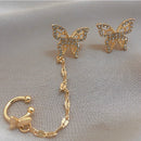 Koreanische Retro Asymmetrische Schmetterling Imitationsperlen Ohrringe Mode Runde Blume Brincos Lange Erklärung Flügel Ohrringe Schmuck