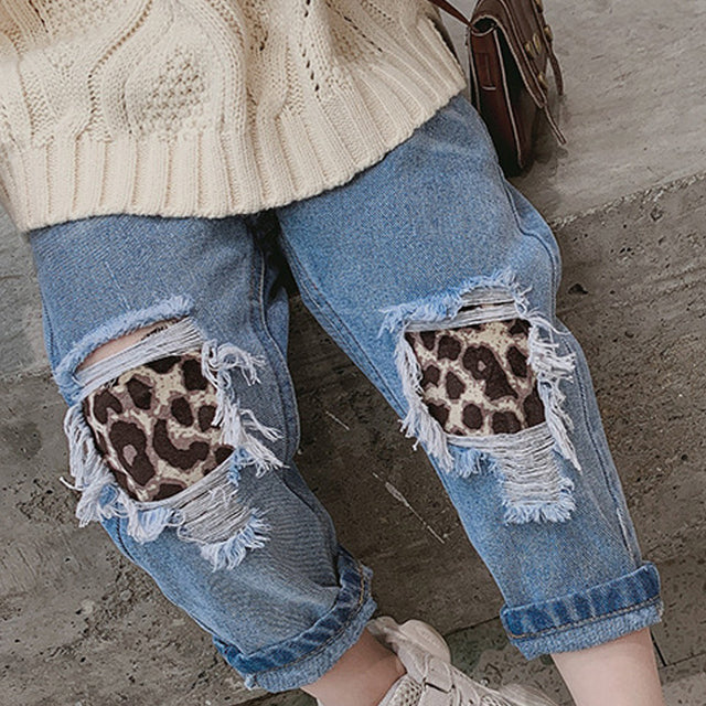 Baby Boy Girl Loose Jeans New Fashion Korean Style Casual Solid Color Jeans Spring Autumn Children&
