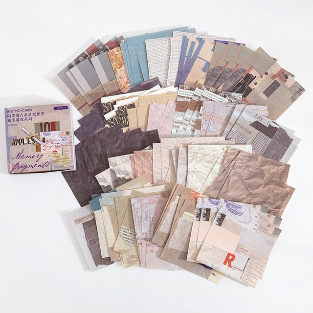 Cálido 100 unids/pack patrón Vintage papelería paquete de álbum de recortes Material Retro papel DIY Collage decoración Base papel de fondo