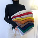 Zoki Neue 2022 Frauen Pullover Rollkragenpullover Herbst Langarm Dünne Elastische Koreanische Einfache Grundlegende Billige Pullover Einfarbig Top