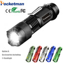 Leistungsstarke LED-Taschenlampe Laterne tragbare Mini-Taschenlampe Zoombare Taschenlampen Outdoor-Camping-Notlampe mit Stifthalter