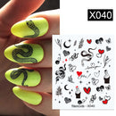 Harunouta 1 Bogen Wasserabziehbilder Transfer Schlange Obst Blume Sommer Alphabet Blätter Nail Art Maniküre Aufkleber Dekoration
