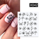 Harunouta 1 Bogen Wasserabziehbilder Transfer Schlange Obst Blume Sommer Alphabet Blätter Nail Art Maniküre Aufkleber Dekoration