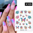 Harunouta 1 Bogen Wasserabziehbilder Transfer Schlange Obst Blume Sommer Alphabet Blätter Nail Art Maniküre Aufkleber Dekoration