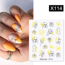 Harunouta 1 Bogen Wasserabziehbilder Transfer Schlange Obst Blume Sommer Alphabet Blätter Nail Art Maniküre Aufkleber Dekoration