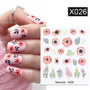 Harunouta 1 Bogen Wasserabziehbilder Transfer Schlange Obst Blume Sommer Alphabet Blätter Nail Art Maniküre Aufkleber Dekoration