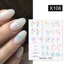 Harunouta 1 Bogen Wasserabziehbilder Transfer Schlange Obst Blume Sommer Alphabet Blätter Nail Art Maniküre Aufkleber Dekoration