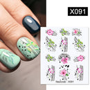 Harunouta 1 Bogen Wasserabziehbilder Transfer Schlange Obst Blume Sommer Alphabet Blätter Nail Art Maniküre Aufkleber Dekoration
