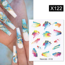 Harunouta 1 Bogen Wasserabziehbilder Transfer Schlange Obst Blume Sommer Alphabet Blätter Nail Art Maniküre Aufkleber Dekoration