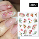 Harunouta 1 Bogen Wasserabziehbilder Transfer Schlange Obst Blume Sommer Alphabet Blätter Nail Art Maniküre Aufkleber Dekoration