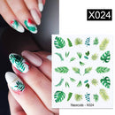 Harunouta 1 Bogen Wasserabziehbilder Transfer Schlange Obst Blume Sommer Alphabet Blätter Nail Art Maniküre Aufkleber Dekoration