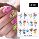 Harunouta 1 Bogen Wasserabziehbilder Transfer Schlange Obst Blume Sommer Alphabet Blätter Nail Art Maniküre Aufkleber Dekoration