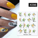 Harunouta 1 Bogen Wasserabziehbilder Transfer Schlange Obst Blume Sommer Alphabet Blätter Nail Art Maniküre Aufkleber Dekoration