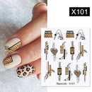 Harunouta 1 Bogen Wasserabziehbilder Transfer Schlange Obst Blume Sommer Alphabet Blätter Nail Art Maniküre Aufkleber Dekoration